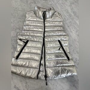 SAM. Metallic Silver Quilted Vest SZ XL